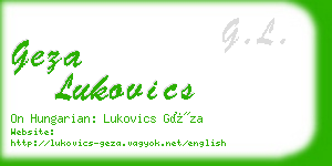 geza lukovics business card